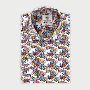 KURT RIVER LEROY SLIM FIT SHIRT BUTTON FRONT PREPPY FLORAL PRINT SPREAD sz S